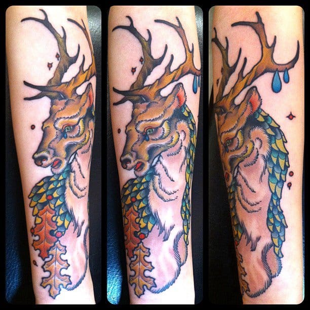 The work of Mike Moses #MikeMoses #Stag #color #deer