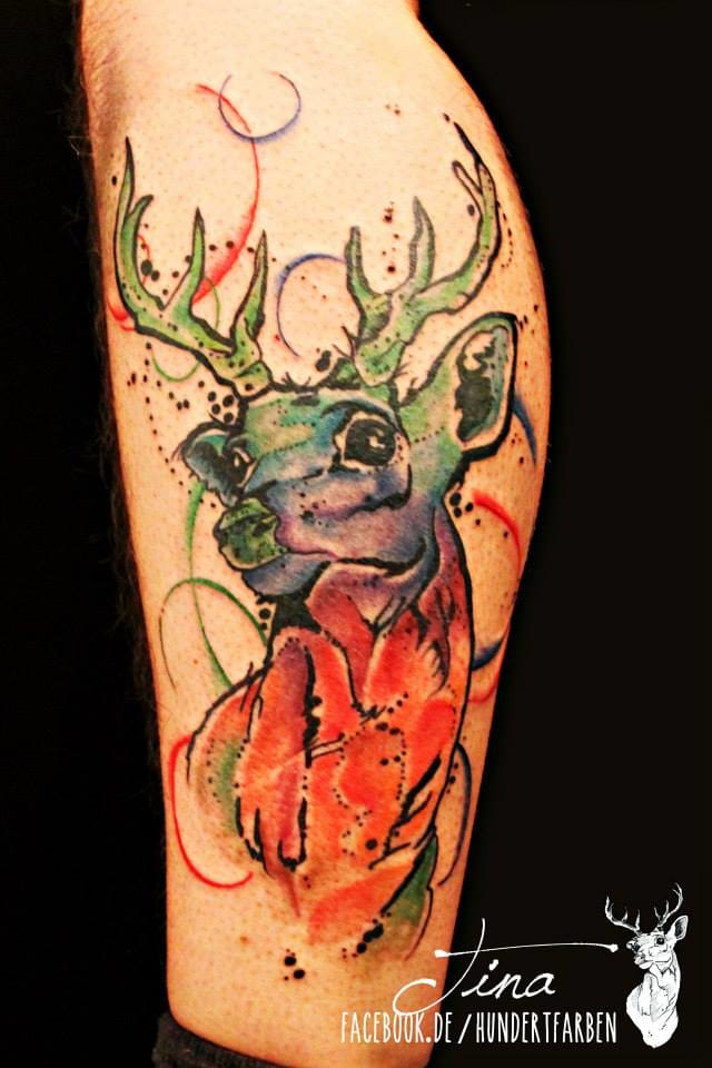 By Tina Hundertfarben #stag #deer #color #tinahundertfarben