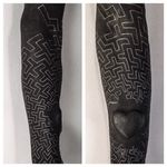 Labyrinth and bodmod by Corey Divine. You can also lighten blackwork full sleeve with scarifications... if you are bold enough!!! #whiteink #whiteinkoverblackwork #scarification #heart #labyrinth #CoreyDivine