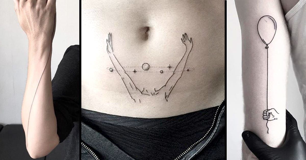 Seam Lines Minimalist Outline Tattoos That Prove Less Is More Tattoodo