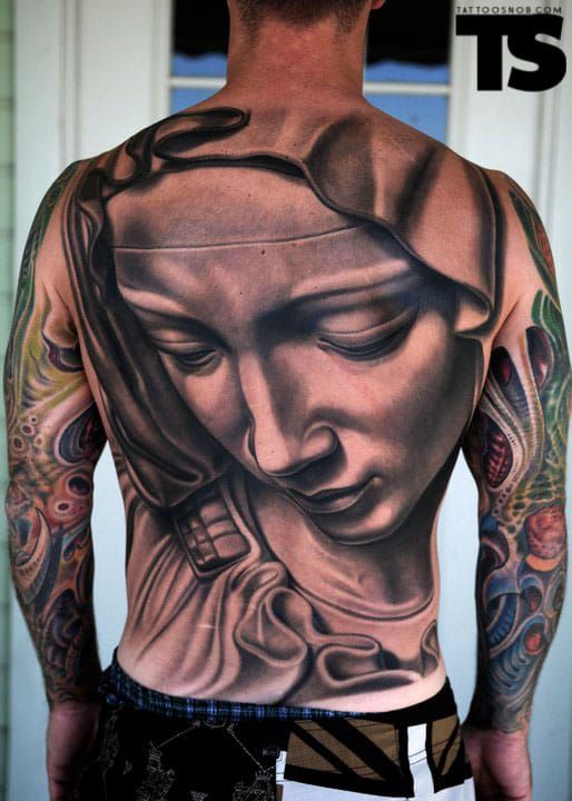 Beautiful Mary mother of God tattoo