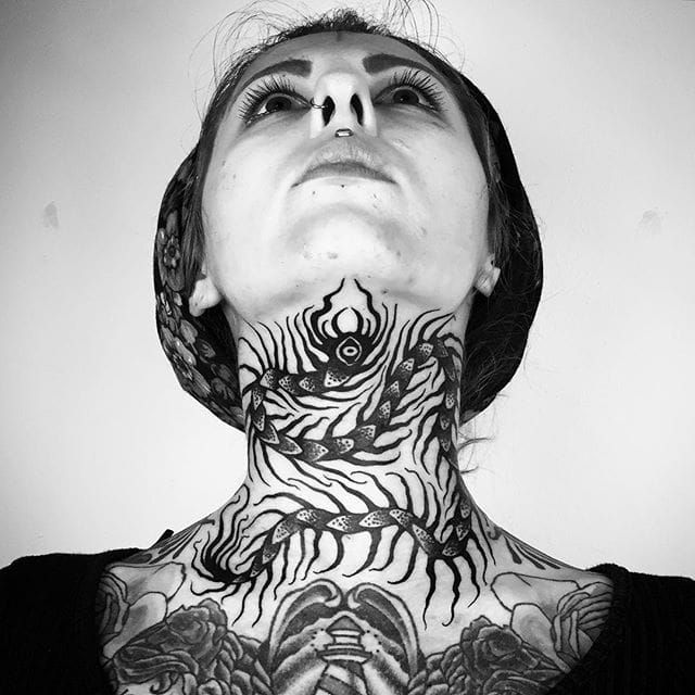 centipede woman tattoo