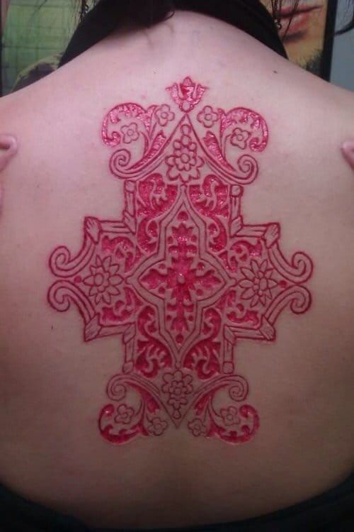 So here is my scarification freshly done today : r/bodymods