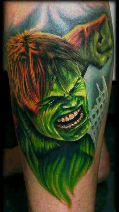 Impressive Hulk tattoo