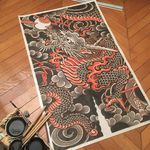 An excellent painting of a classic Japanese dragon via Hide Ichibay (IG—hide_ichibay). #fineart #HideIchibay #Japanese #painting #traditional