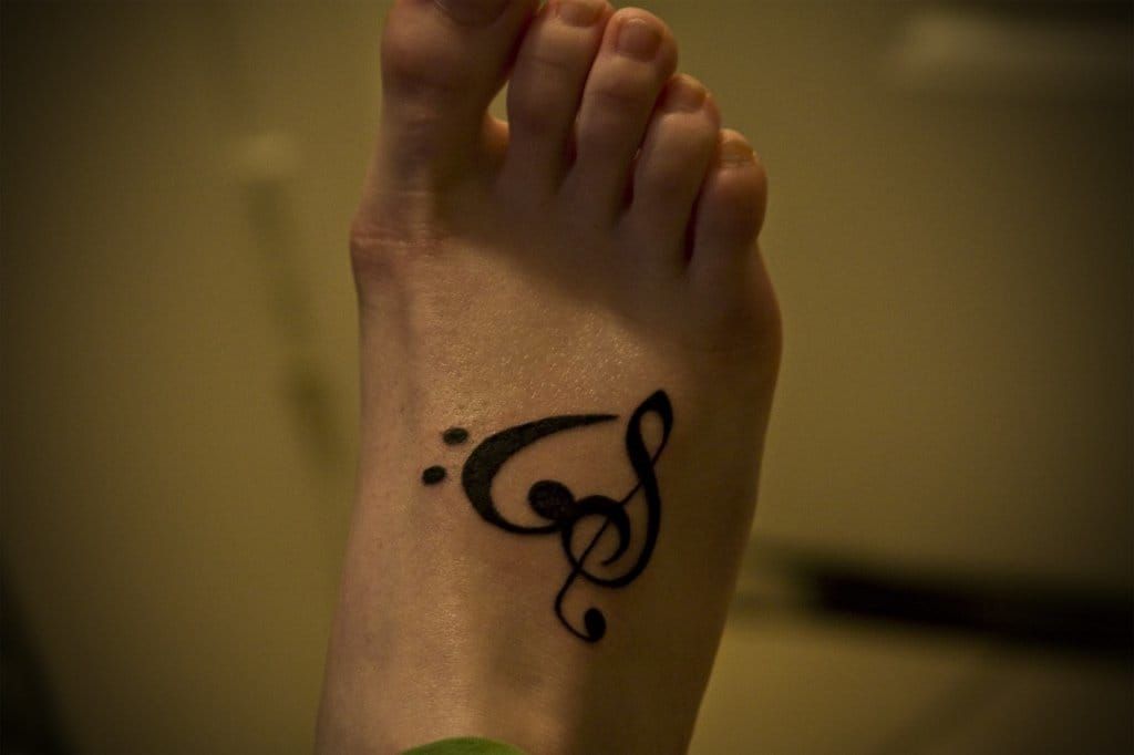 52 Adorable Musical Note Tattoo On Foot  Tattoo Designs  TattoosBagcom