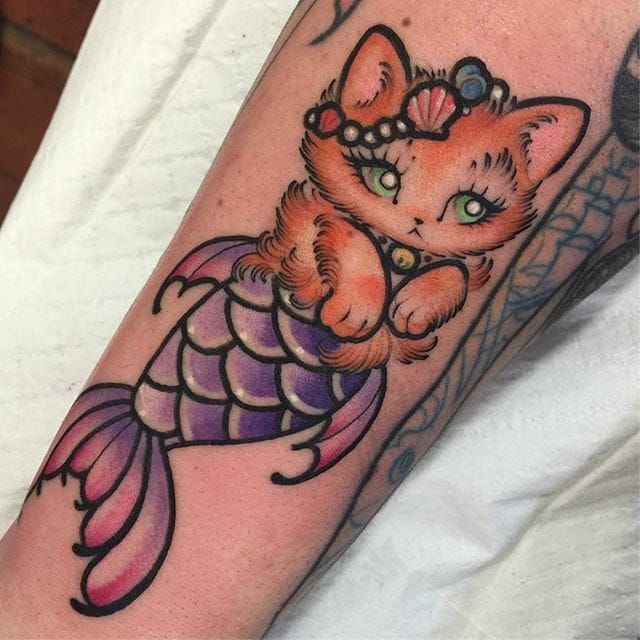 Cat Mermaid Temporary Tattoo  EasyTatt
