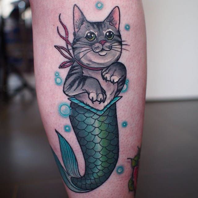 100 Cat Mermaid Skull Arm Tattoo Design png  jpg 2023