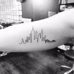 detroit skyline tattoo