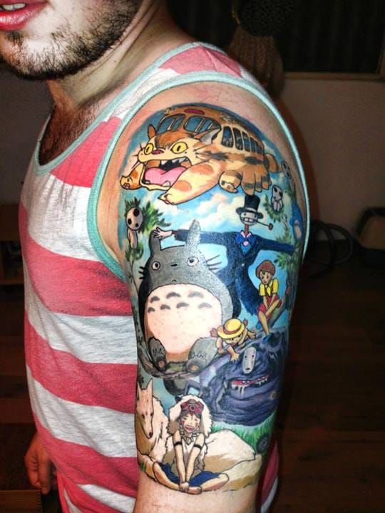Studio Ghibli sleeve tattoo by liltatmama  Sleeve tattoos Tattoos  Animal tattoo