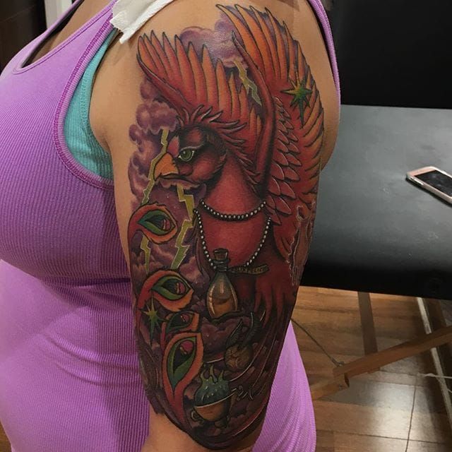 Fawkes the Phoenix Tattoo Design by solitarysnake on DeviantArt