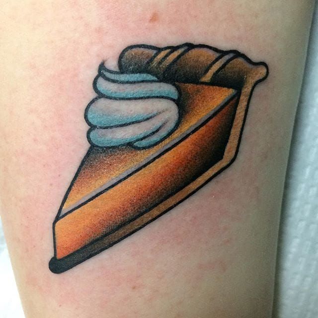 𝖆𝖓𝖓𝖆  on Instagram Pumpkin pie slice for a great client        apprenticetattooer pietattoo dessert de  Autumn tattoo Pie  slice Food tattoos