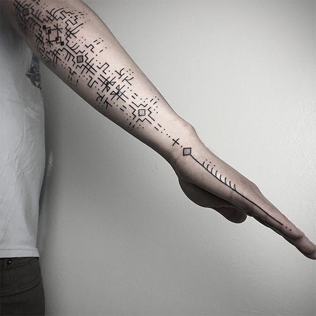 Minimalist armband tattoo on the forearm - Tattoogrid.net