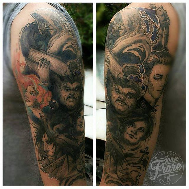 jesperhatcherart on Instagram Sandman sleeve done and healed  Did this  some time ago but struggled to get a good p  Sandman tattoo Geek tattoo  Tattoo styles