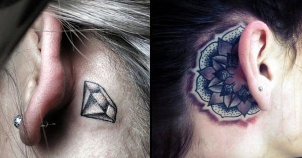 Ear Tattoos for Men  Diamond tattoo designs Diamond tattoos Small  diamond tattoo