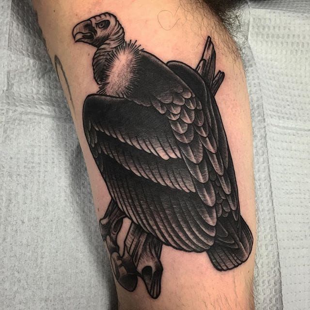 Stick and Poke Tattoo  Hand poked turkey vulture tattoo by Evan Lorenzen