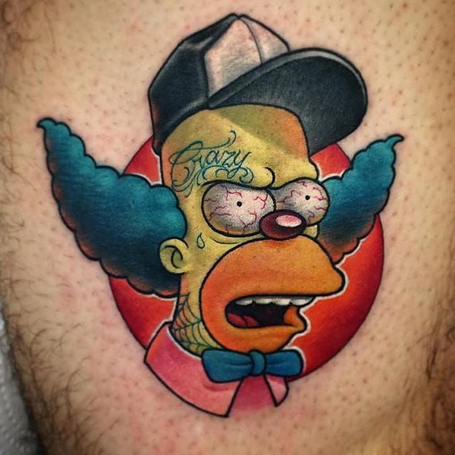 Krusty the Clown and Nelson Muntz tattoo