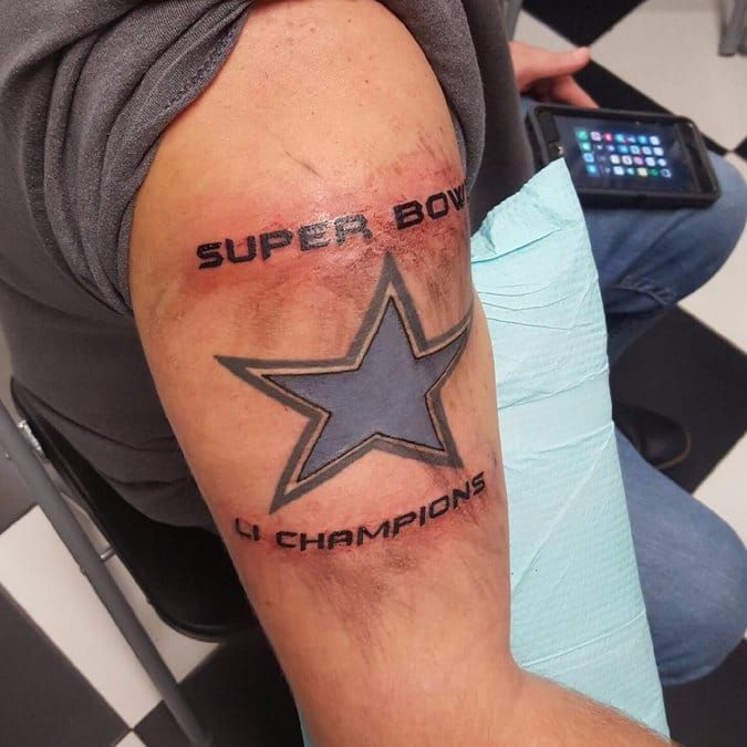 Eagles fan gets Super Bowl LVII champs tattoo before game  YouTube