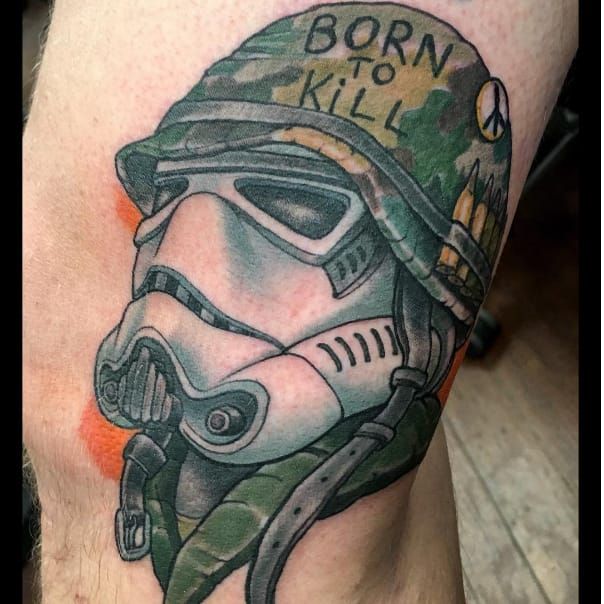 Clone trooper phase 2 helmet tattoo  Helmet tattoo Clone trooper helmet Star  wars tattoo