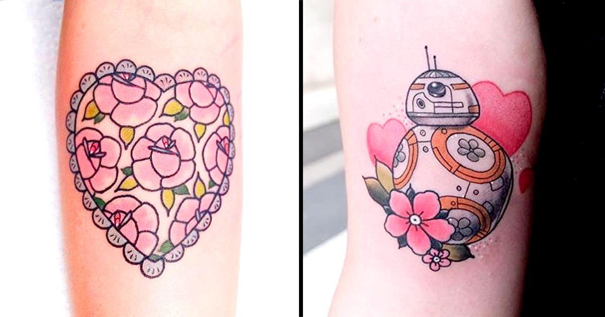 Girly Neo-Traditional Tattoos by Lou DC • Tattoodo