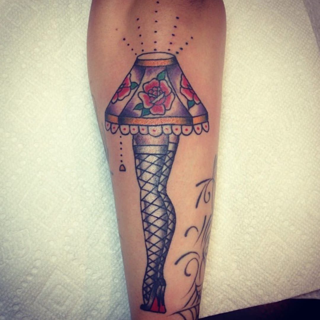 A Christmas Story leg lamp by Chris Olson at Working Man Tattoo Mary  Esther FL  rtattoos