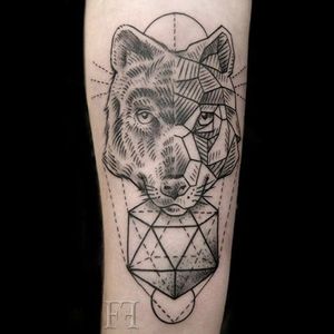 Wolf tattoo, unknown artist
