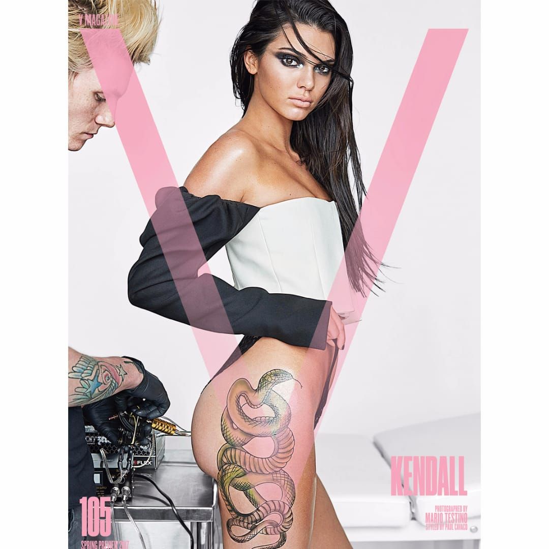 Kendall Jenner Shows Off Massive Scorpion Butt Tattoo in New Magazine Cover   Glamour