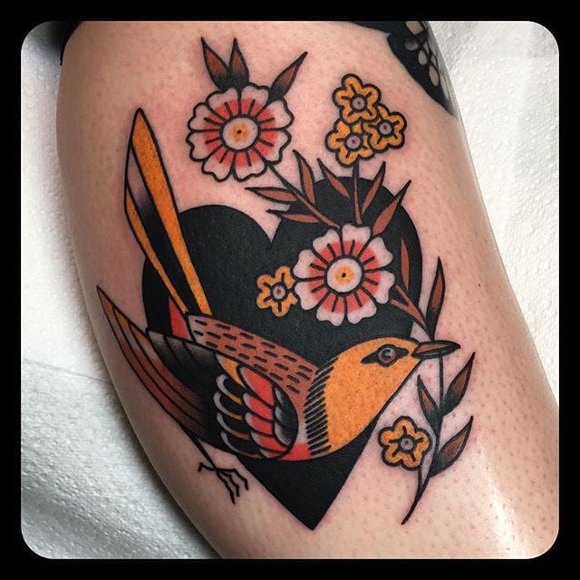 Traditional Style Bird Tattoo by Josefhine Cooksey of Lone Star Tattoo  Dallas Texas  rtraditionaltattoos