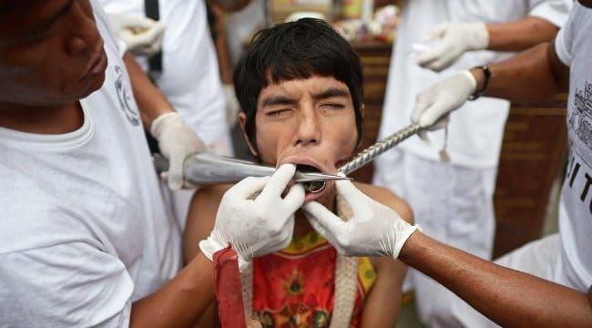 Extreme body piercing
