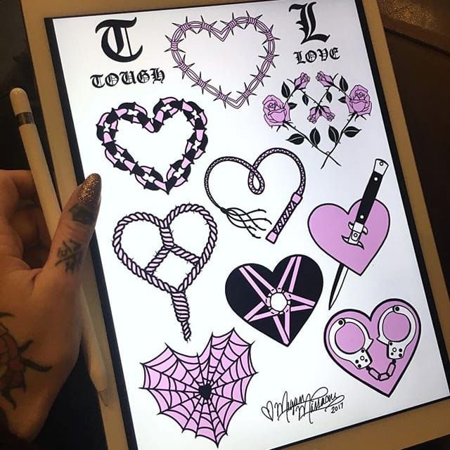 Valentines Tattoo Flash Painting by Tea Gill  Pixels