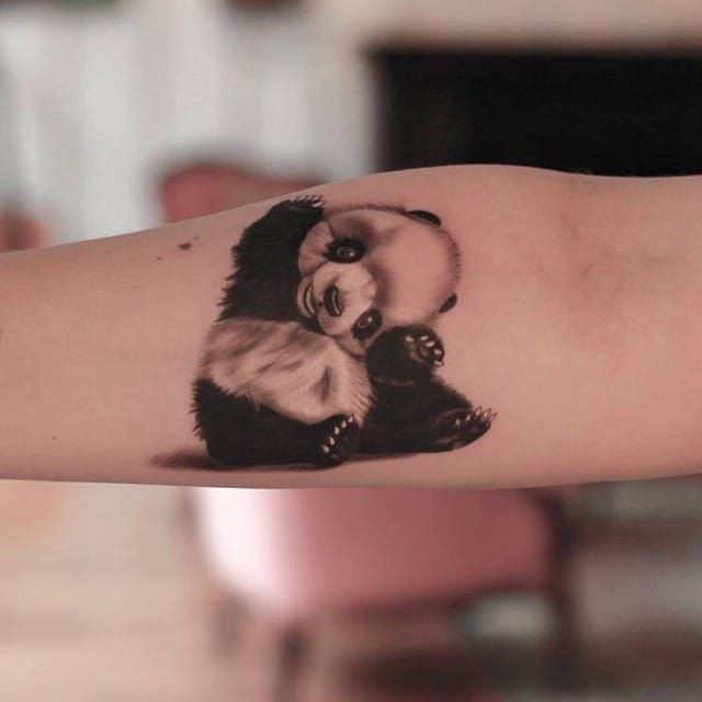 Tiny Panda Tattoo on Finger Tattoo Idea  Finger tattoos Panda tattoo  Tattoos for women