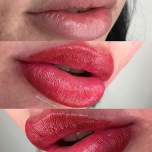 Lips by Melissa Brockfield (via IG-melissamayuge) #cosmetictattoo #lips #makeup #lipblush #lipstick #MelissaBrockfield