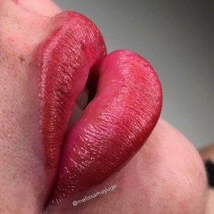 Just after the treatment. Lips by Melissa Brockfield (via IG-melissamayuge) #cosmetictattoo #lips #makeup #lipblush #lipstick #MelissaBrockfield