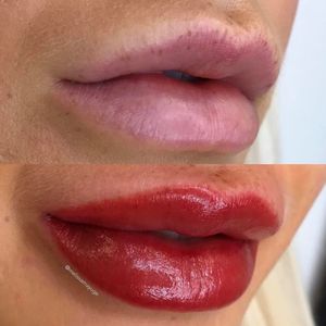 Before and After Lips by Melissa Brockfield (via IG-melissamayuge) #cosmetictattoo #lips #makeup #lipblush #lipstick #MelissaBrockfield