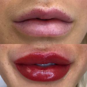 Before and After Lips by Melissa Brockfield (via IG-melissamayuge) #cosmetictattoo #lips #makeup #lipblush #lipstick #MelissaBrockfield