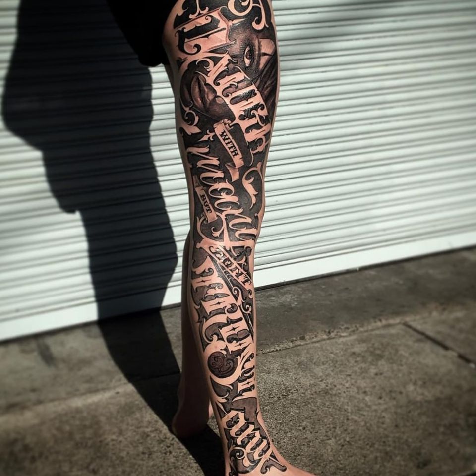 Scribomania Sam Taylor’s Ornate Freehand Lettering • Tattoodo