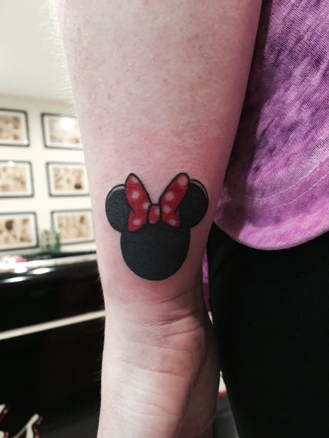 minnie mouse head tattoos for girls