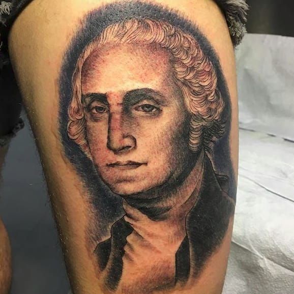 George Washington Tattoo by Anthony Michaels  Black and grey tattoos Ink  master tattoos Washington tattoo