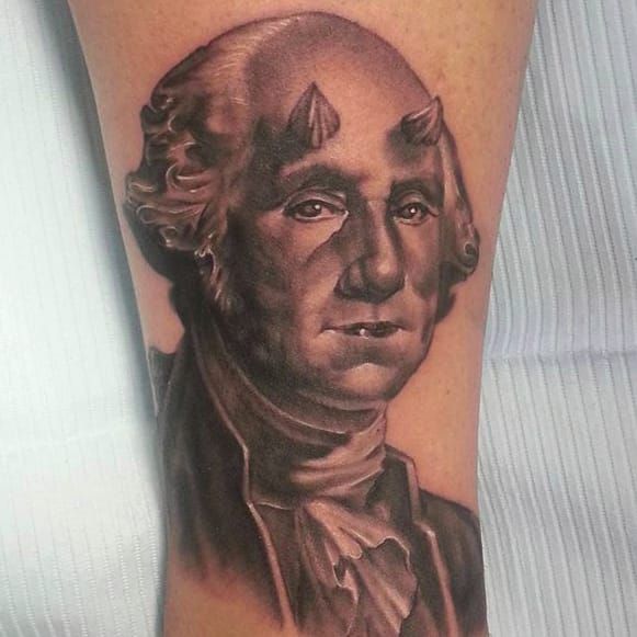 George Washington Tattoo by Anthony Michaels  Black and grey tattoos Ink  master tattoos Washington tattoo