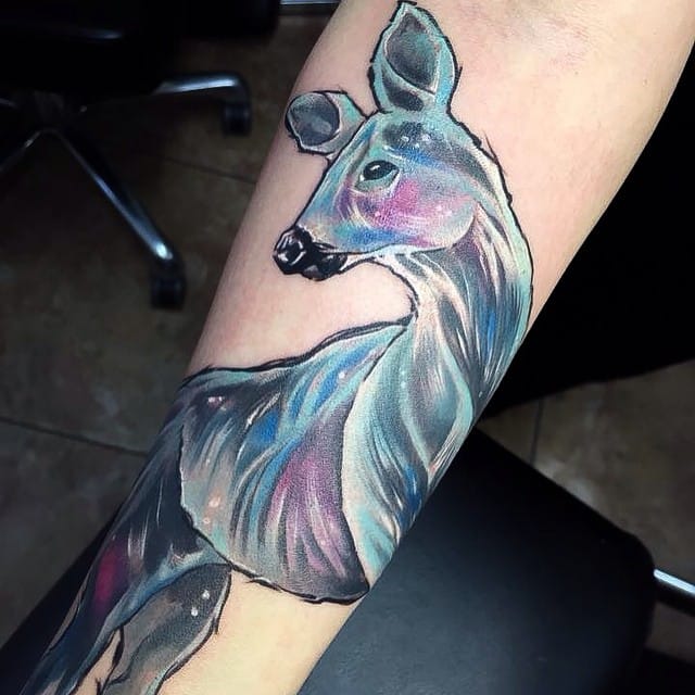 Gorgeous watercolor Patronus by Yliana Paolini. #watercolor #Patronus #ylianapaolini #HarryPotter #fantattoo