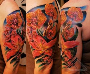 #realistic #flower #orchid #lily #color #TattooFrequency