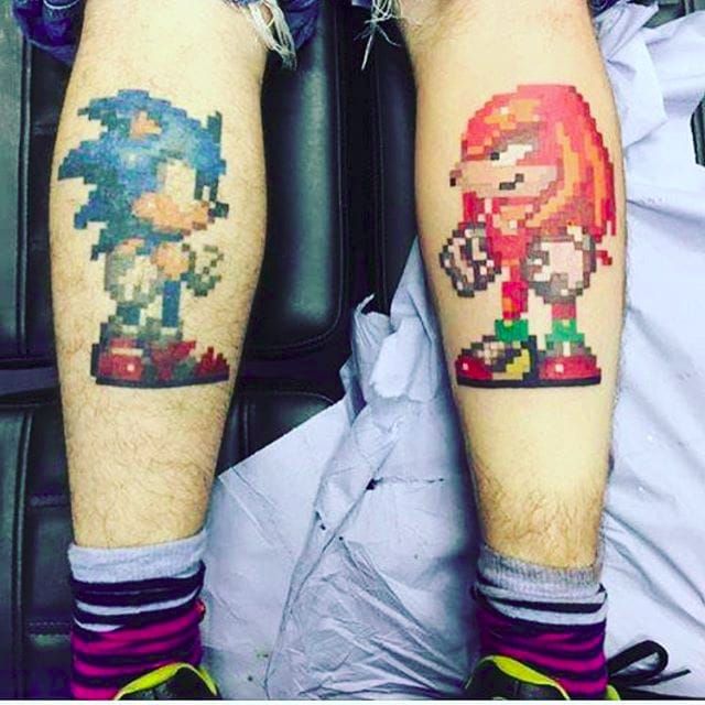 Knuckles the Echidna Tattoo by Andrea Swabb  rnerdtattoos