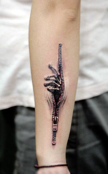 Zipper 3D tattoo #zipper