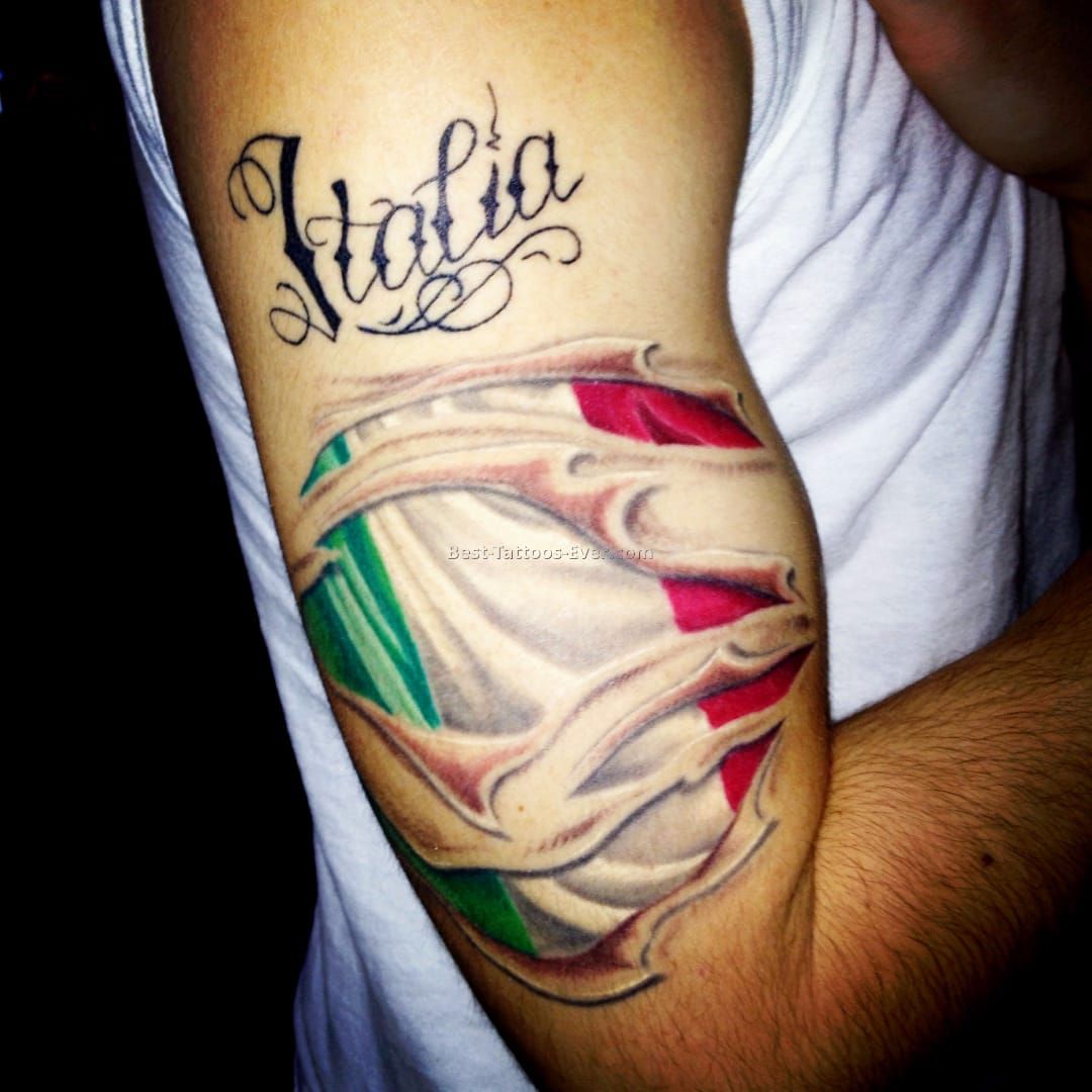 40 Italian Flag Tattoo Ideas For Men  Italy Designs  Italian tattoos Flag  tattoo American flag tattoo