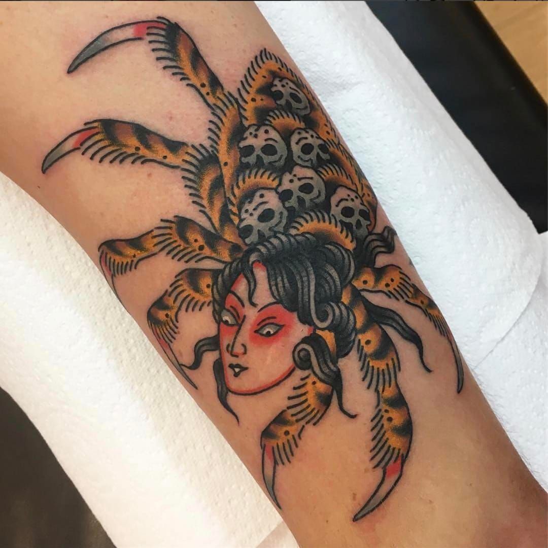 A little spooky spider action done by myself robertjtattoos in  Jacksonville FL  rtattoo