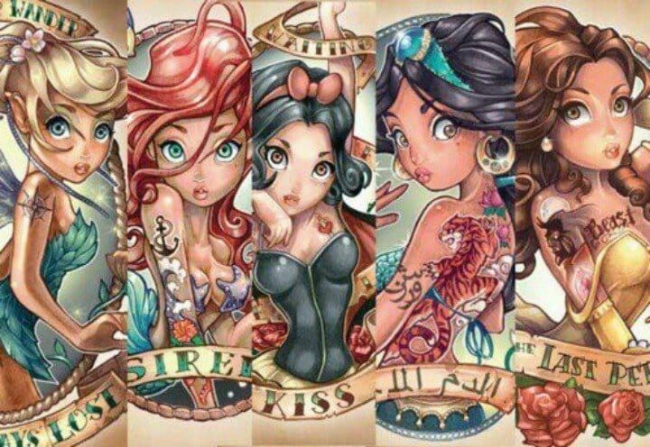 Disney Princesses As Sexy Tattoo Pin Ups  Tattoodo