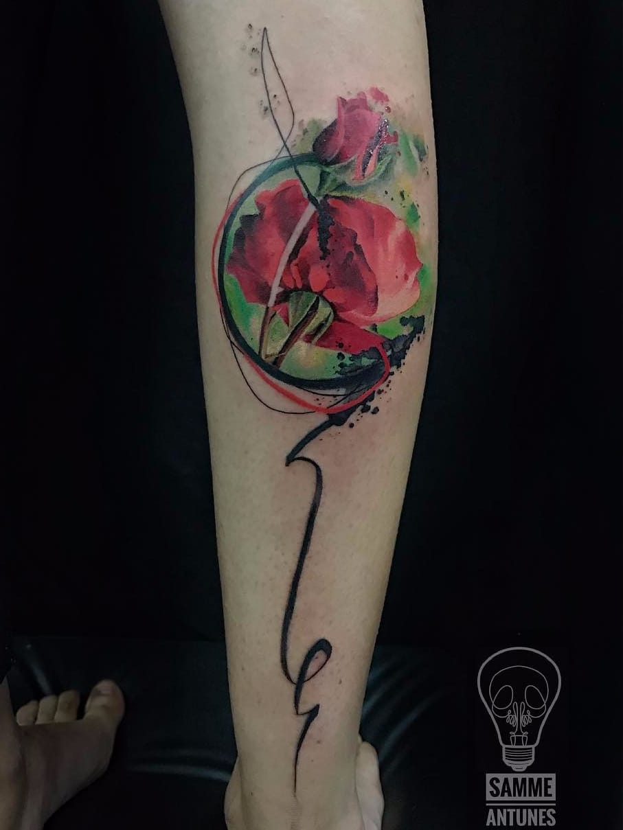 Tattoo por Samme Antunes! #SammeAntunes #tatuadoresbrasileiros #tatuadoresdobrasil #tattoobr #tattoodobr #rose #rosa #flor #flower #colorful #colorida