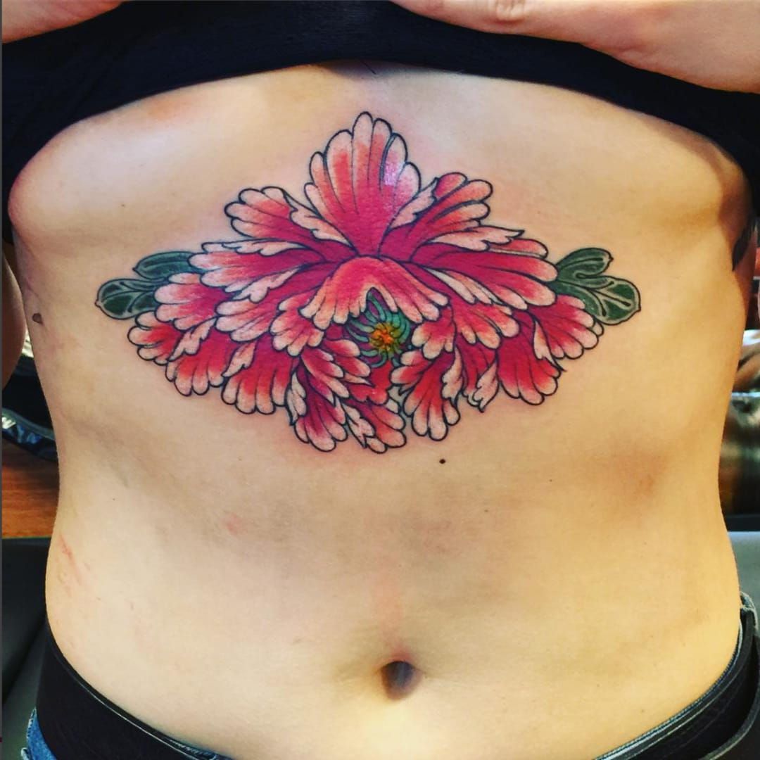Peony tattoo  Visions Tattoo and Piercing