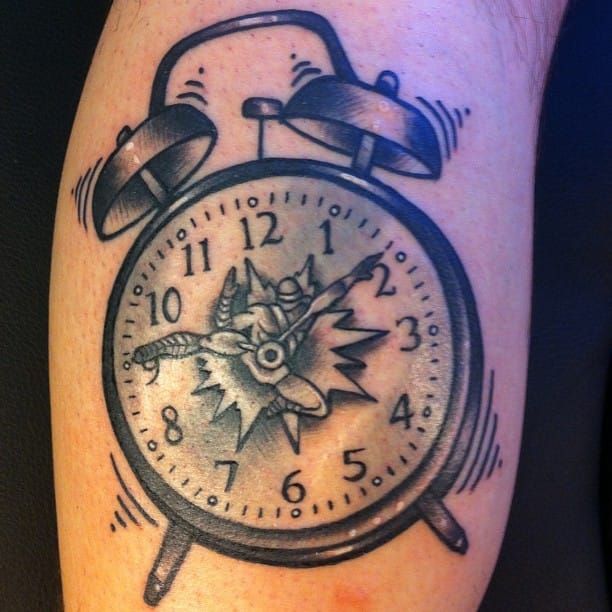 Wake Up  Alarm Clock Tattoo  Tattoo Ideas and Inspiration  Manuel Sesini   Clock tattoo Tattoos Triangle tattoo