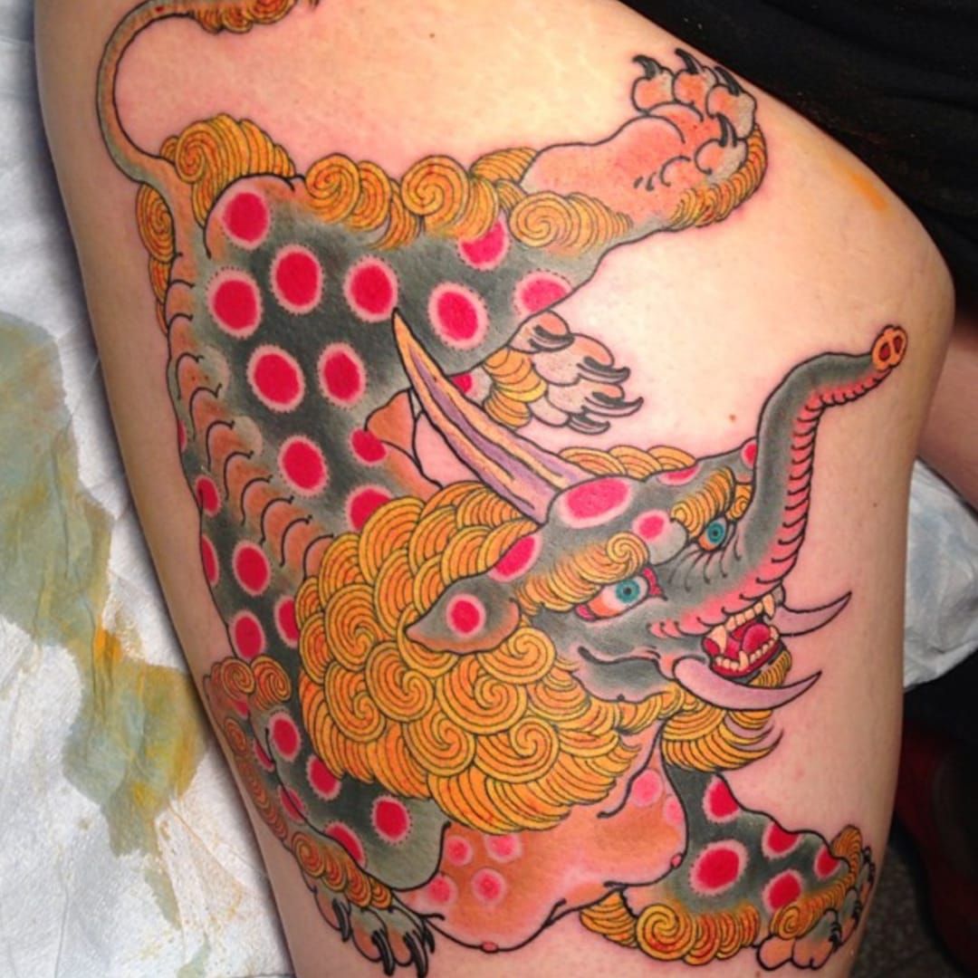 Traditional Japanese Tattoos of the Baku  Devourer of Nightmares  Tattoodo